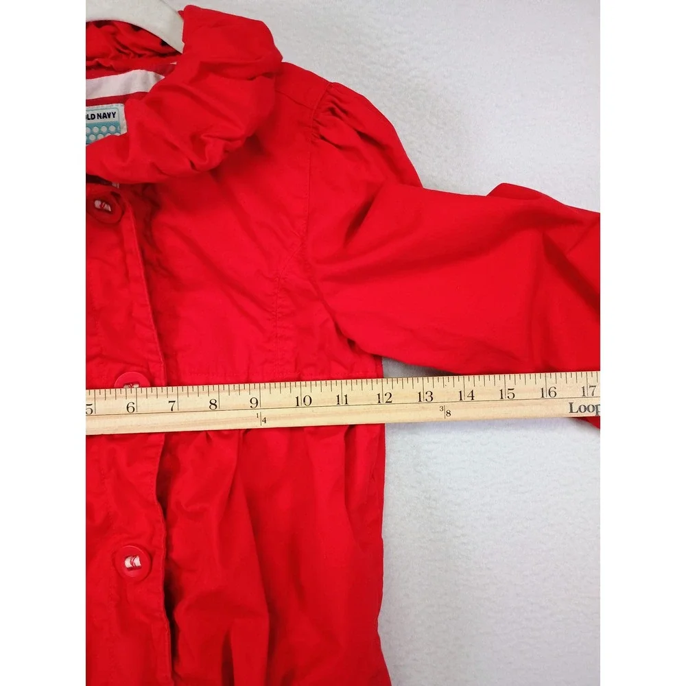 Coquette‎ Balletcore Old Navy Kids 5T Red Ruffle Collar Puff Sleeve Windbreaker